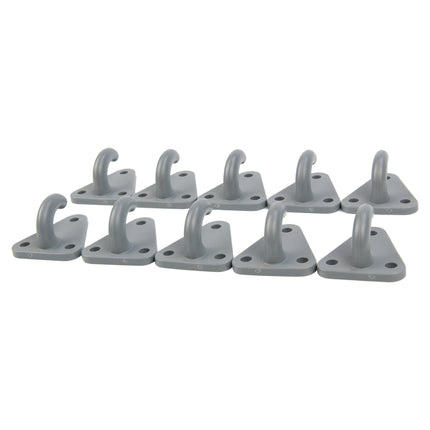 Abdeckplanemarkt 10x Karosserie Haken grau
