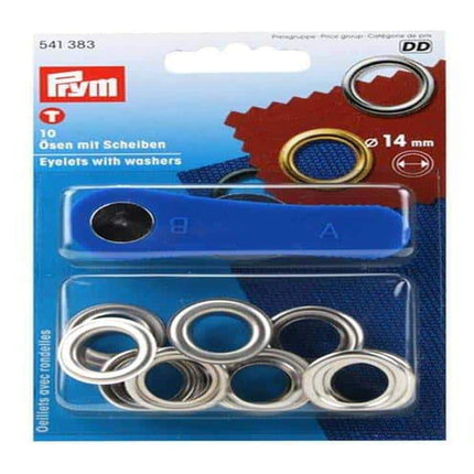 Abdeckplanemarkt 10x Metallösen 14mm mit Scheiben vernickelt