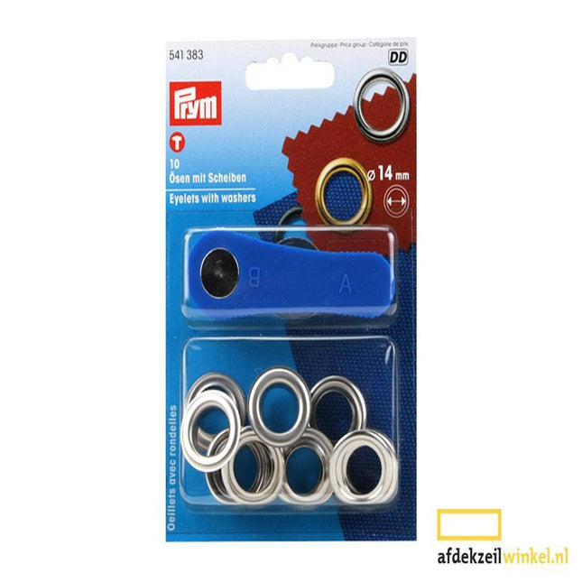 Abdeckplanemarkt 10x Metallösen 14mm mit Scheiben vernickelt