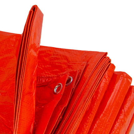 Abdeckplanemarkt 10x15 PE Gewebeplane orange 100 g/m2