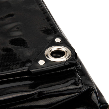 Abdeckplanemarkt 1.5x6 PVC Abdeckplane schwarz 650 g/m2