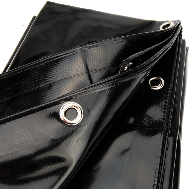 Abdeckplanemarkt 1.5x6 PVC Abdeckplane schwarz 650 g/m2