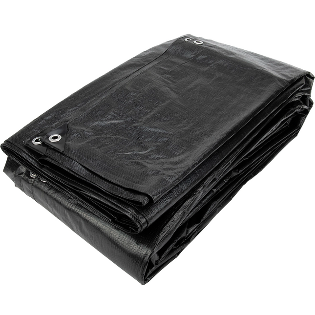 Abdeckplanemarkt 1,76x3,41m PE Gewebe-Bauzaunplane schwarz 150 g/m2