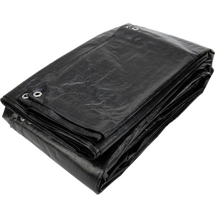 Abdeckplanemarkt 1,76x3,41m PE Gewebe-Bauzaunplane schwarz 150 g/m2