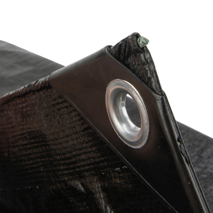 Abdeckplanemarkt 1,76x3,41m PE Gewebe-Bauzaunplane schwarz 150 g/m2