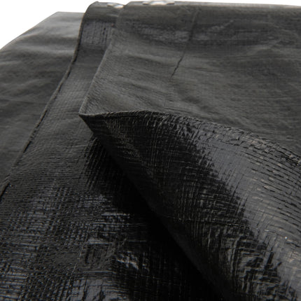 Abdeckplanemarkt 1,76x3,41m PE Gewebe-Bauzaunplane schwarz 150 g/m2