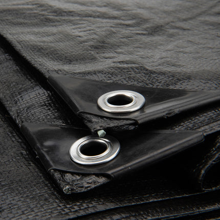 Abdeckplanemarkt 1,76x3,41m PE Gewebe-Bauzaunplane schwarz 150 g/m2