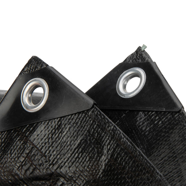 Abdeckplanemarkt 1,76x3,41m PE Gewebe-Bauzaunplane schwarz 150 g/m2