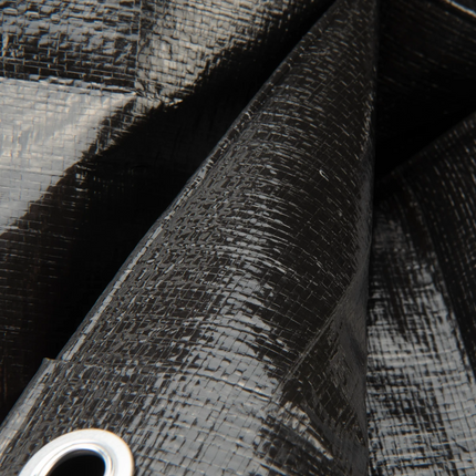 Abdeckplanemarkt 1,76x3,41m PE Gewebe-Bauzaunplane schwarz 150 g/m2