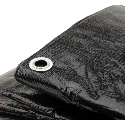 Abdeckplanemarkt 1,76x3,41m PE Gewebe-Bauzaunplane schwarz 170 g/m2