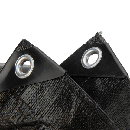 Abdeckplanemarkt 1,76x3,41m PE Gewebe-Bauzaunplane schwarz 170 g/m2