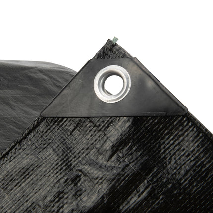 Abdeckplanemarkt 1,76x3,41m PE Gewebe-Bauzaunplane schwarz 170 g/m2