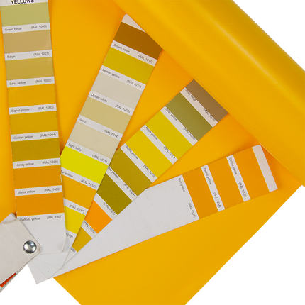 Abdeckplanemarkt 250 cm PVC Plane 650 g/m2 gelb – Meterware