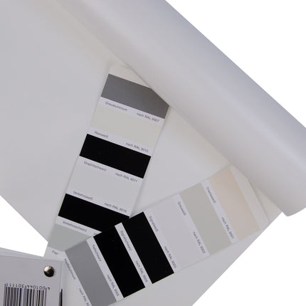 Abdeckplanemarkt 250 cm PVC Plane 680 g/m2 weiß RAL 9003 – Meterware, schwer entflammbar