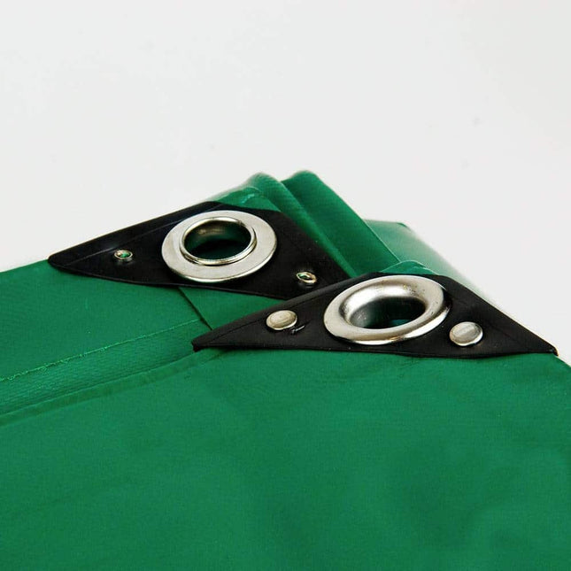 abdeckplanemarkt 3 × 6m PVC Abdeckplane mit Metall Ösen grün 650 g/m2