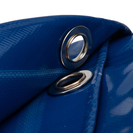 Abdeckplanemarkt 4 × 6m PVC Abdeckplane mit Metall Ösen blau 650 g/m2