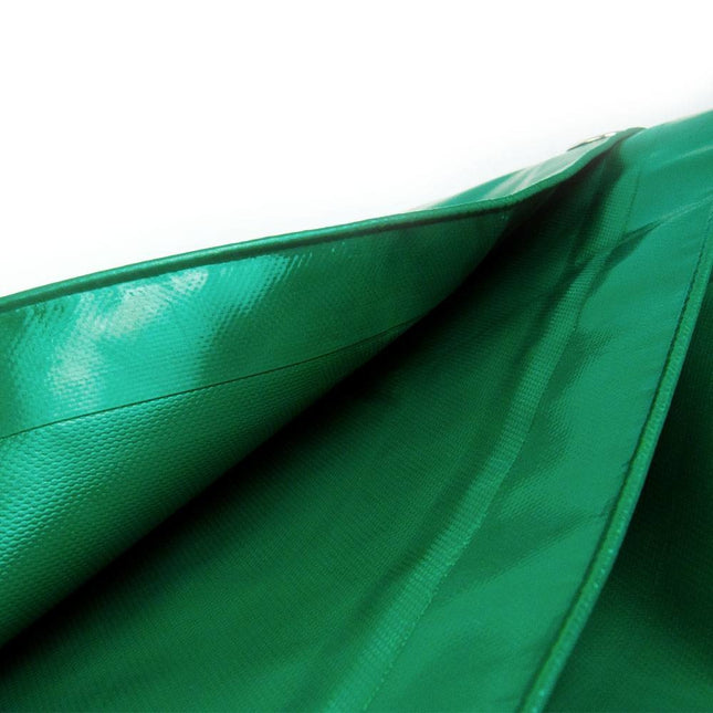 abdeckplanemarkt 4 × 6m PVC Abdeckplane mit Metall Ösen grün 650 g/m2