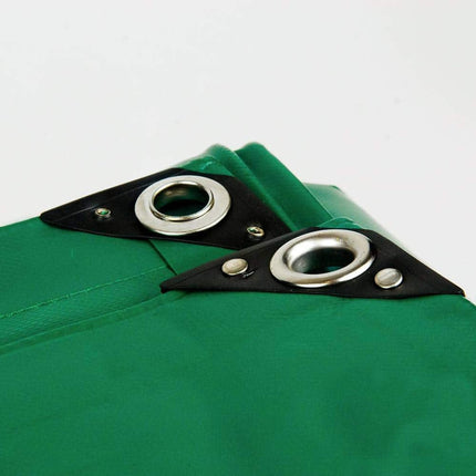 abdeckplanemarkt 4 × 8m PVC Abdeckplane mit Metall Ösen grün 650 g/m2