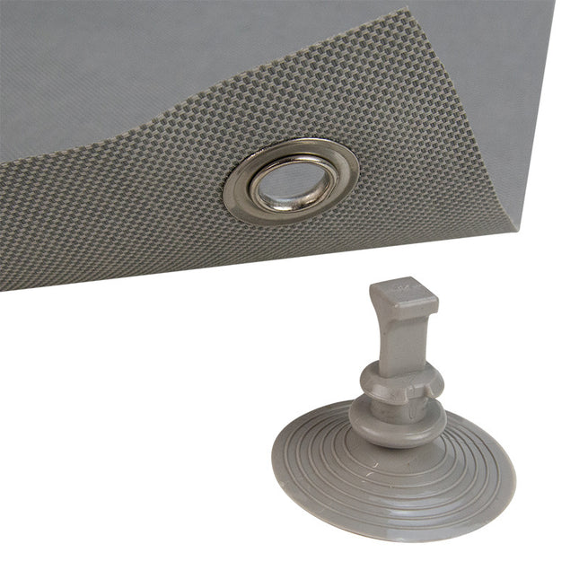 Abdeckplanemarkt 4x Saugnapf grau