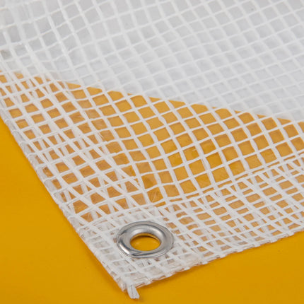 Abdeckplanemarkt 4x5 transparente Gewebeplane / Abdeckplane 250 g/m2 gitterverstärkt