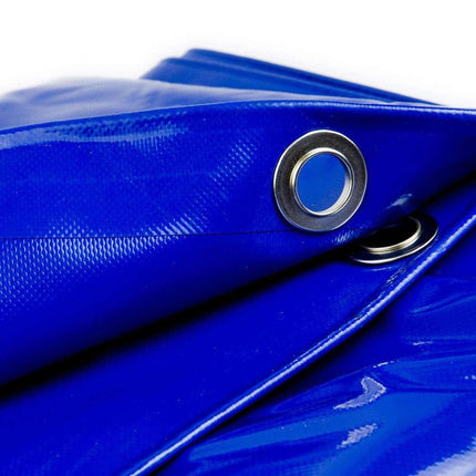 abdeckplanemarkt 4x8 Blau 650 g/m2 PVC-Plane mit Ösen
