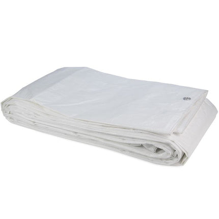 Abdeckplanemarkt 8x10 PE Gewebeplane weiß 150 g/m2- flammenhemmend