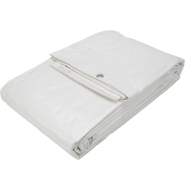 Abdeckplanemarkt 8x10 PE Gewebeplane weiß 250 g/m2