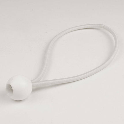 Abdeckplanemarkt Elastischer Spanner weiß 6mm 25cm mit Ball