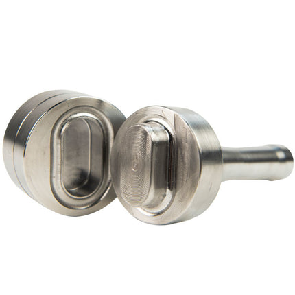 Abdeckplanemarkt Handstempeln 42x22mm oval aus Edelstahl