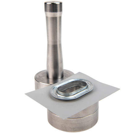 Abdeckplanemarkt Handstempeln 42x22mm oval aus Edelstahl