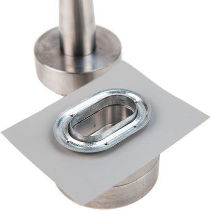 Abdeckplanemarkt Handstempeln 42x22mm oval aus Edelstahl