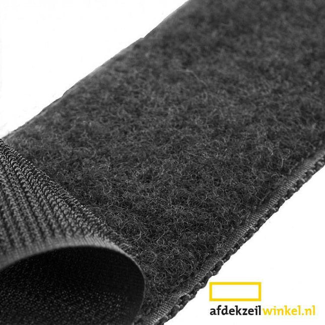 Abdeckplanemarkt Klettverschluss 20mm selbstklebender Haken schwarz bestehend aus Acryl