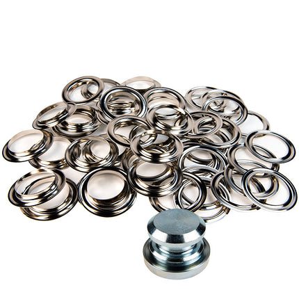 Abdeckplanemarkt Vorhangringe Set 25mm Nickel 20 Stück